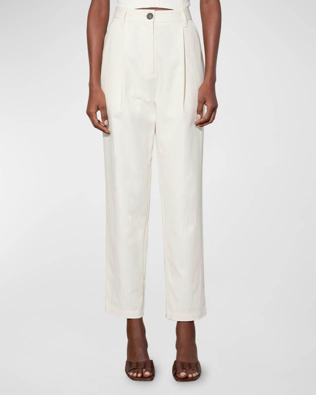 Dita High-Waist Tapered Tencel Cotton-Blend Pants
